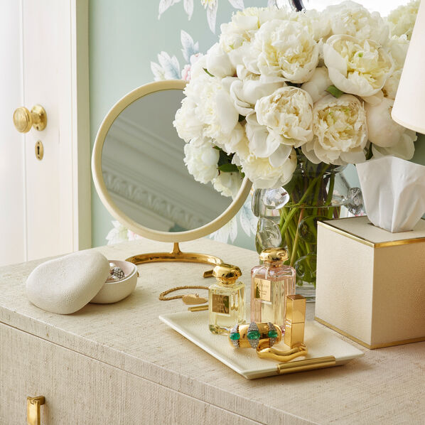 BONADEA Aerin Shagreen Heart Box Dove