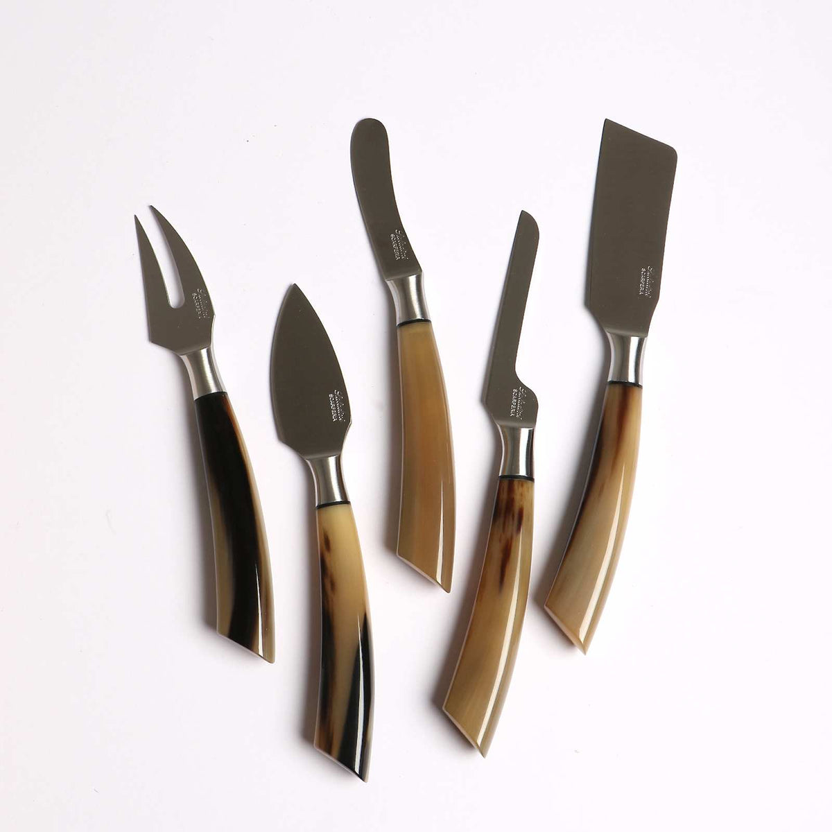 Handcrafted Horn Cheese Knives - Set of 4