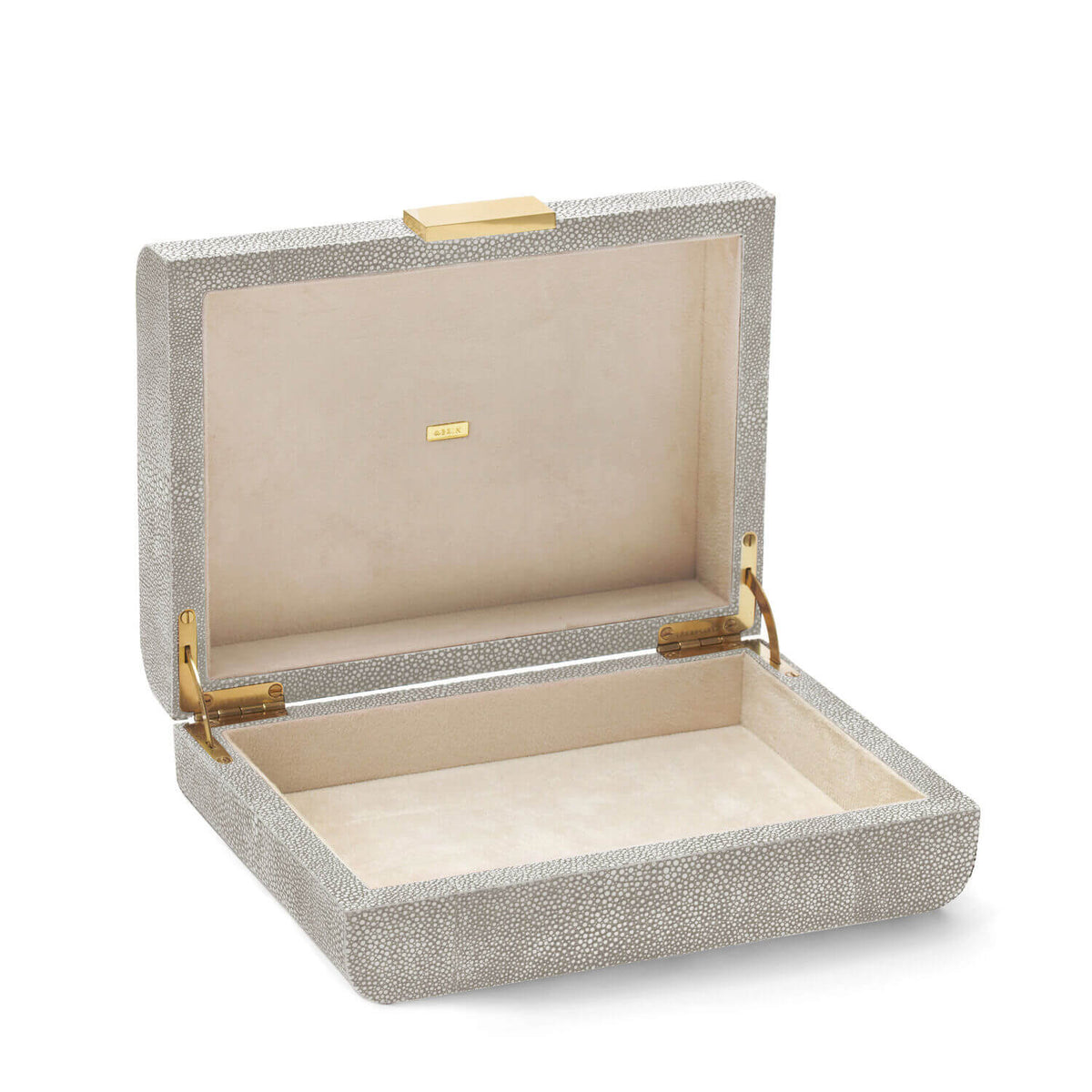 Modern Shagreen Small Jewellery Box Dove Bonadea