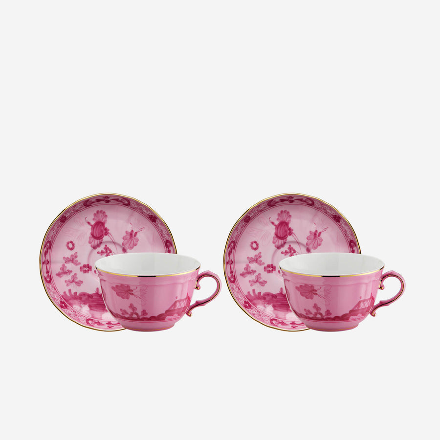 Bonadea Oriente Italiano Teacup & Saucer Porpora - Set of 2