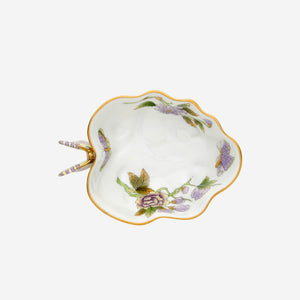 Royal Garden Leaf Dish with Butterfly Handle