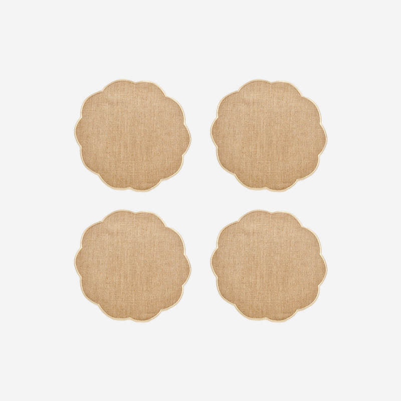 Scallop Coaster Sand Set of 4