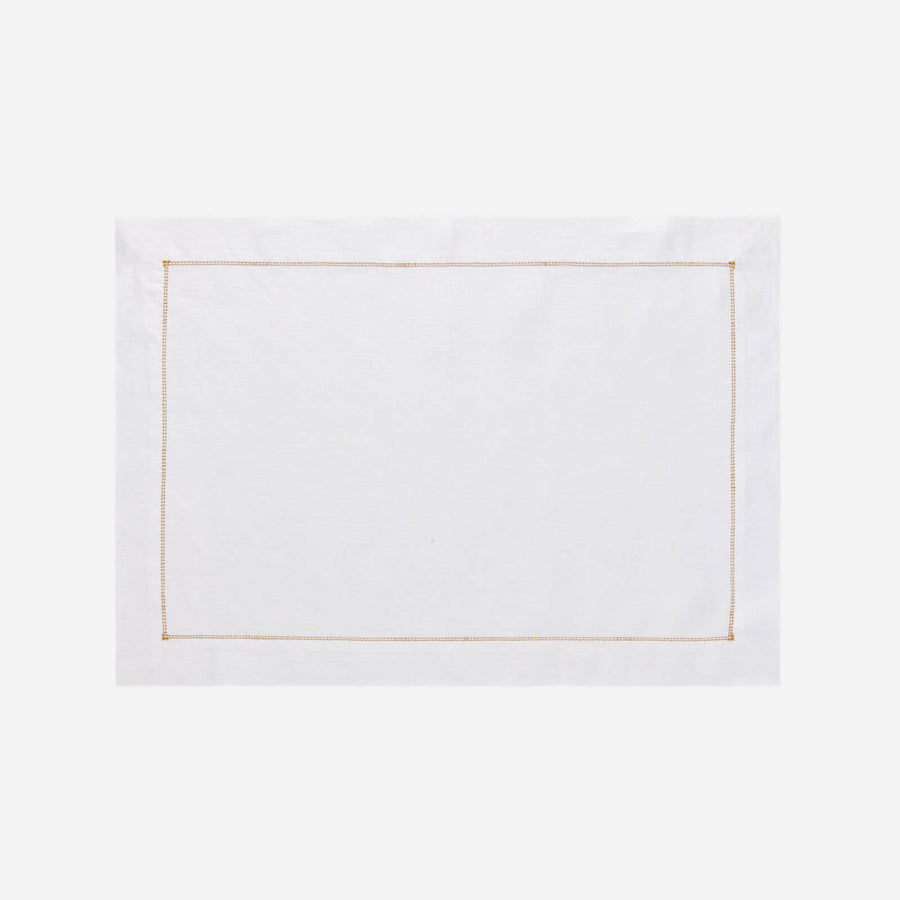 Bonadea Infinity Hemstitch Gold Placemat