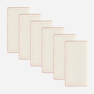 Piquillos Pink Cocktail Napkin - Set of 6