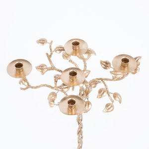 Antique Gold-Lacquered Metal Tree Candelabra