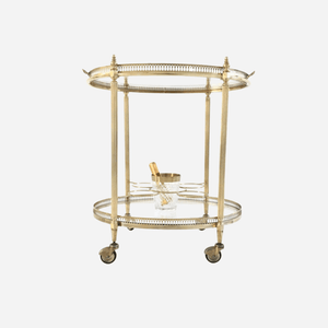 An Antique Brass Drinks Trolley