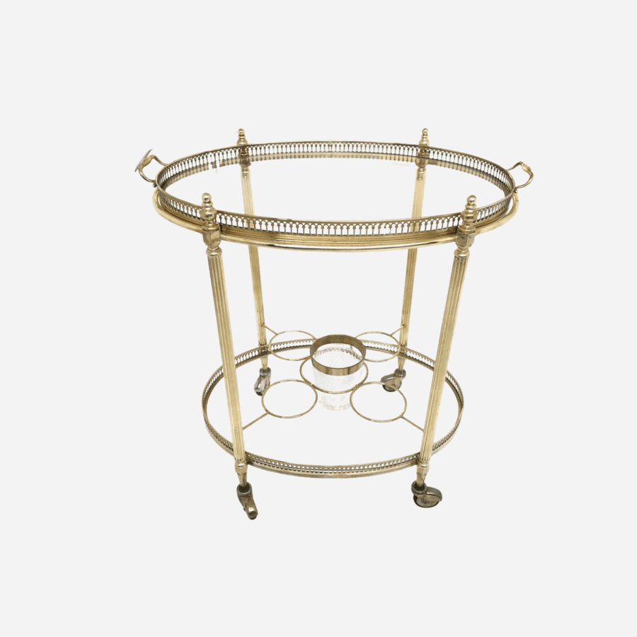 Bonadea An Antique Brass Drinks Trolley