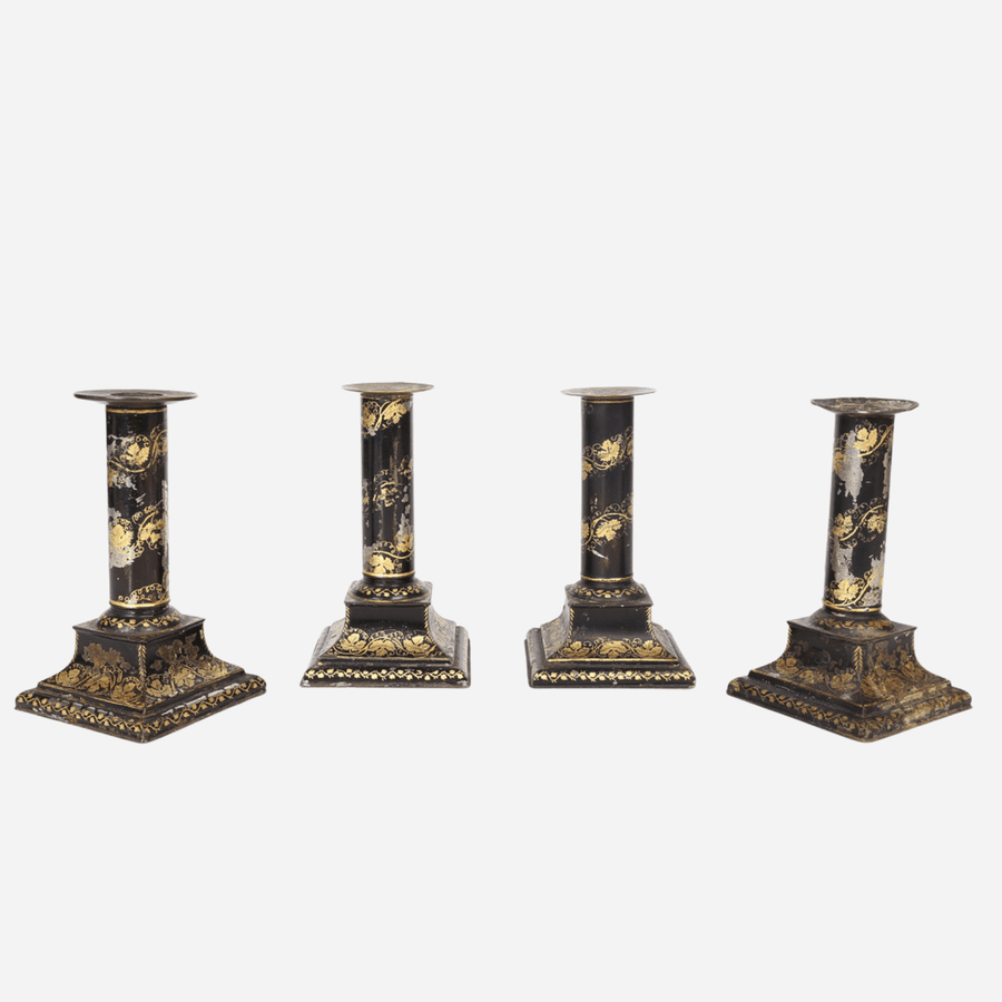 Antiques & Vintage 19th-Century Gilt-Leaf Candlestick - Set of 4