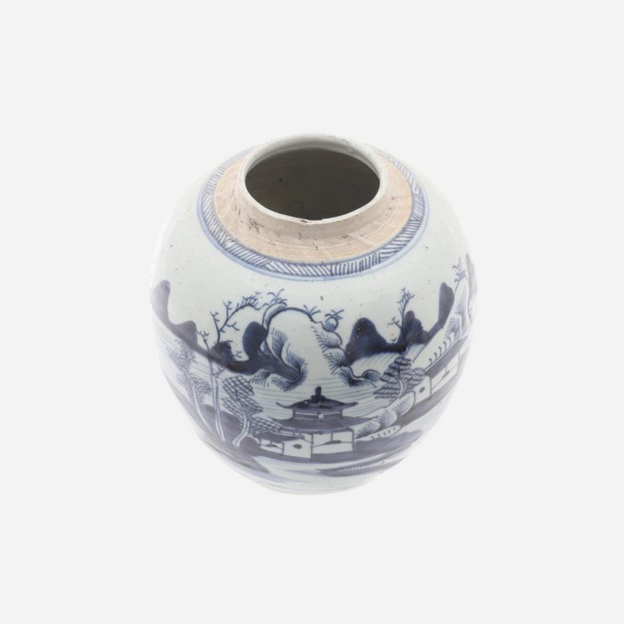 Bonadea Antique Chinese Blue & White Ginger Jar