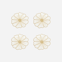 Load image into Gallery viewer, Anemone Coaster White &amp; Gold - Set of 4
