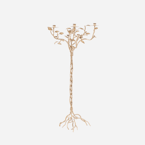 Antique Gold-Lacquered Metal Tree Candelabra