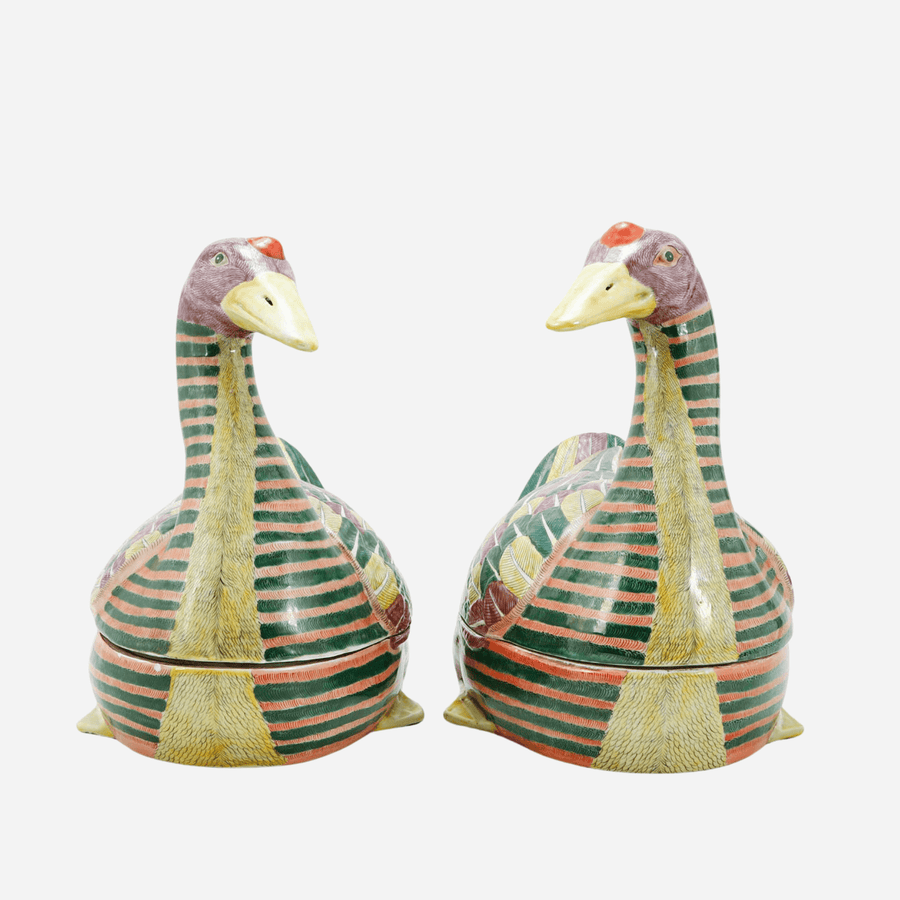 Bonadea A Pair of Chinese Porcelain Duck Terrines