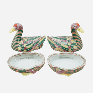 A Pair of Chinese Porcelain Duck Terrines