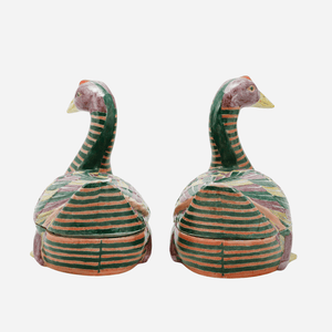 A Pair of Chinese Porcelain Duck Terrines