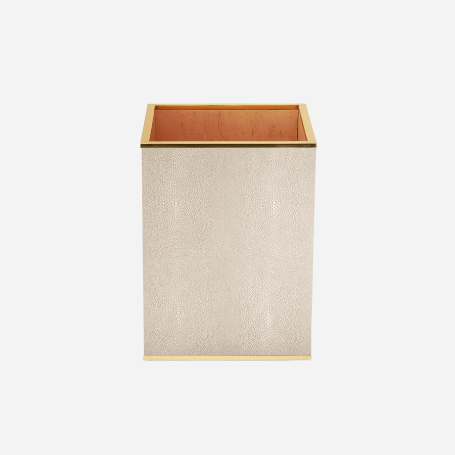 Aerin Classic Shagreen Waste Basket Wheat