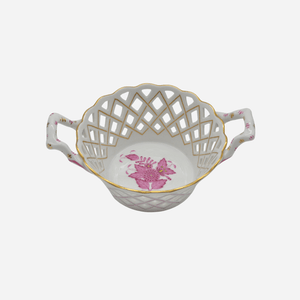 Antique Herend Apponyi Pink Bread Basket