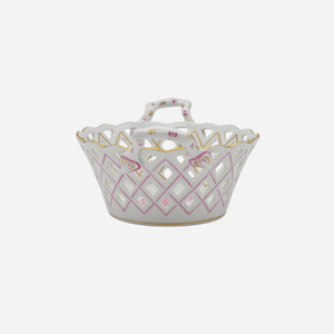 Antique Herend Apponyi Pink Bread Basket