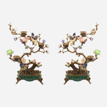 Load image into Gallery viewer, A Pair of Porcelain and Ormolu Bird Candelabras
