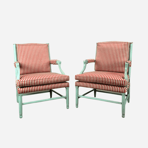 A Pair of Arne Norell Striped Chairs