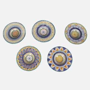 Antique Mallorcan Faience Dishes - Set of 5