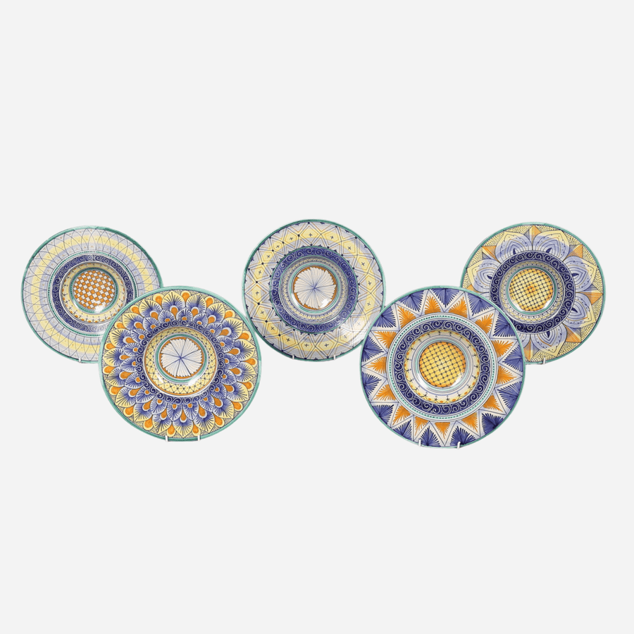 Bonadea Antique Mallorcan Faience Dishes - Set of 5