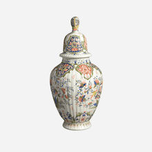 Load image into Gallery viewer, Antique Polychrome Delft Vase &amp; Cover
