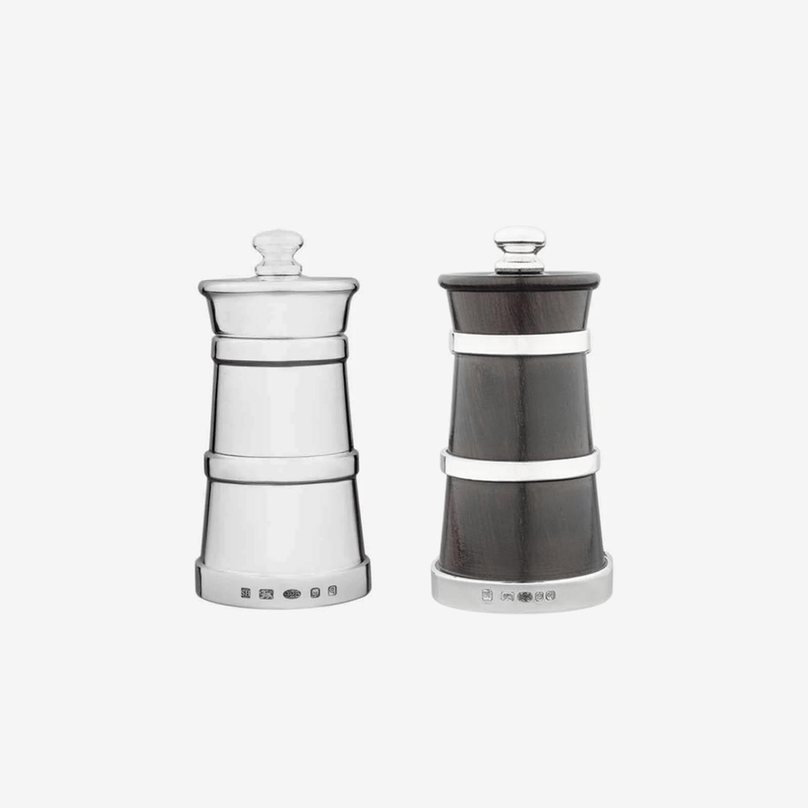 Bonadea Blackwood and Silver Salt & Pepper Grinder Set