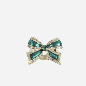 Bow Napkin Ring Emerald - Set of 4