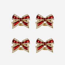 Load image into Gallery viewer, Bow Napkin Ring Ruby - Set of 4
