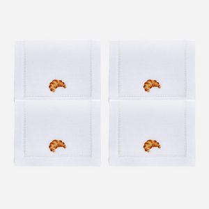 Croissant Cocktail Napkin - Set of 4