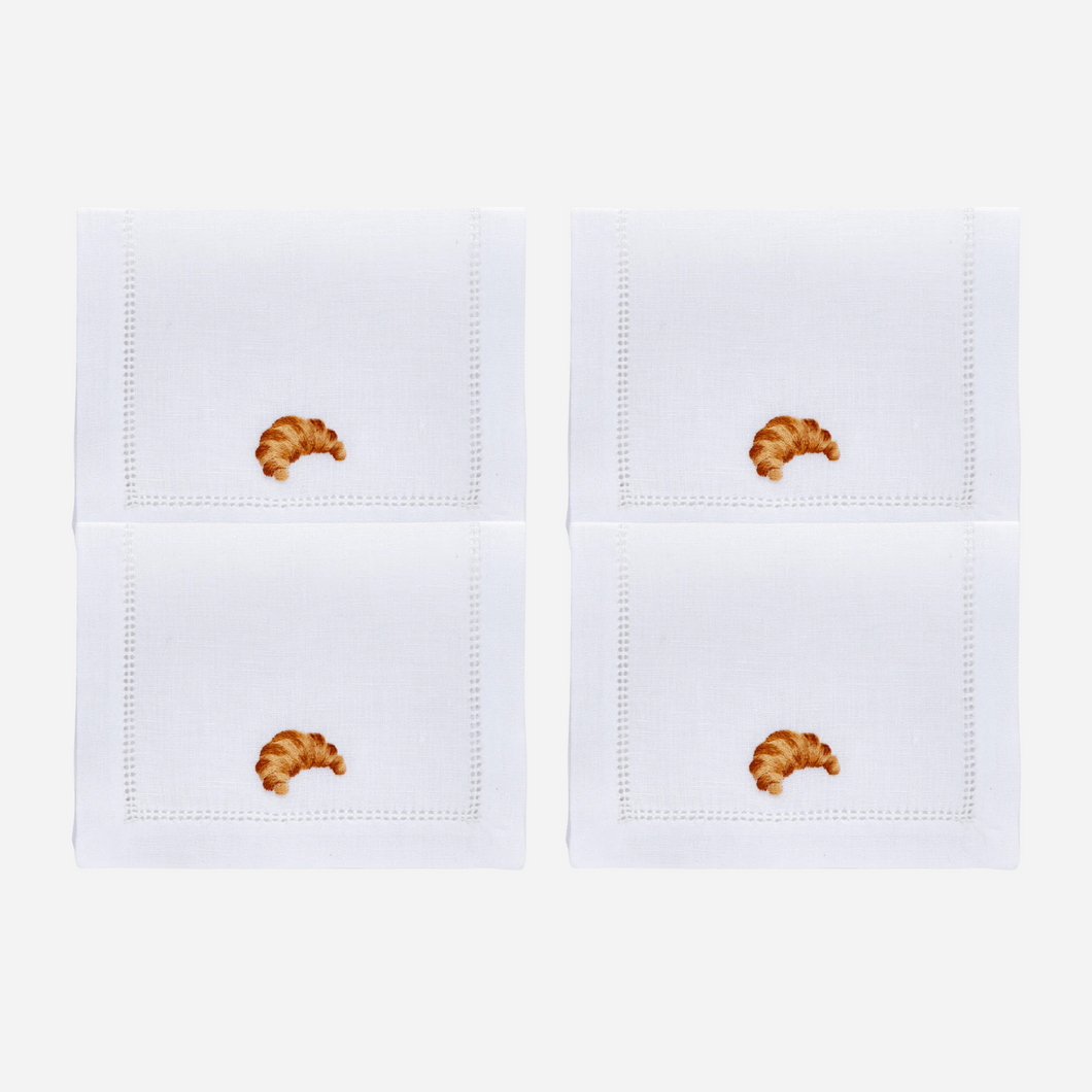 Croissant Cocktail Napkin - Set of 4