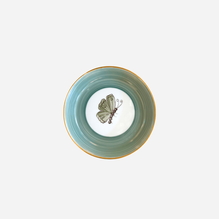 Marie Daâge Jardins d’Udaipur Butterfly Bread Plate - Moss