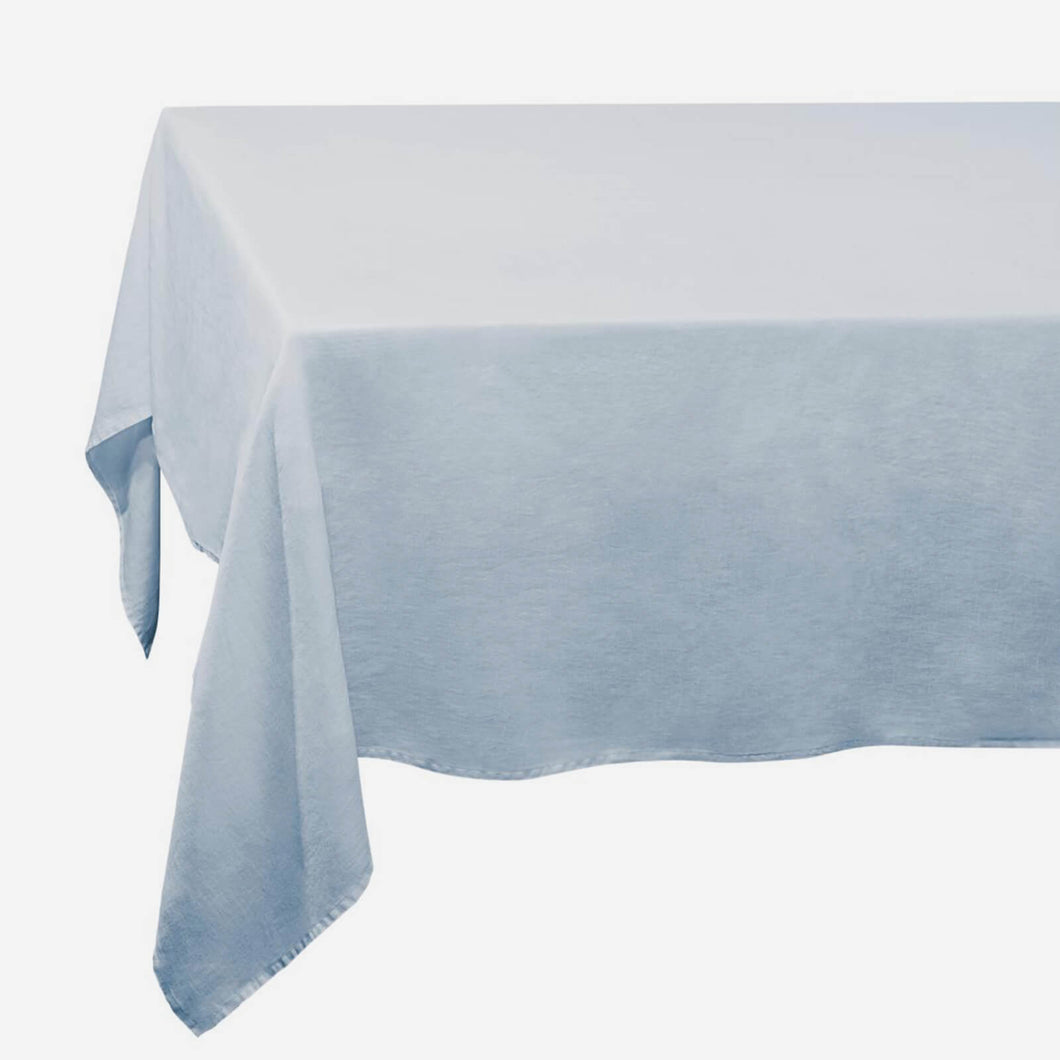 Blue Linen Sateen Tablecloth