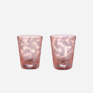 Oak Leaves Medium Tumbler Peach - Set of 2