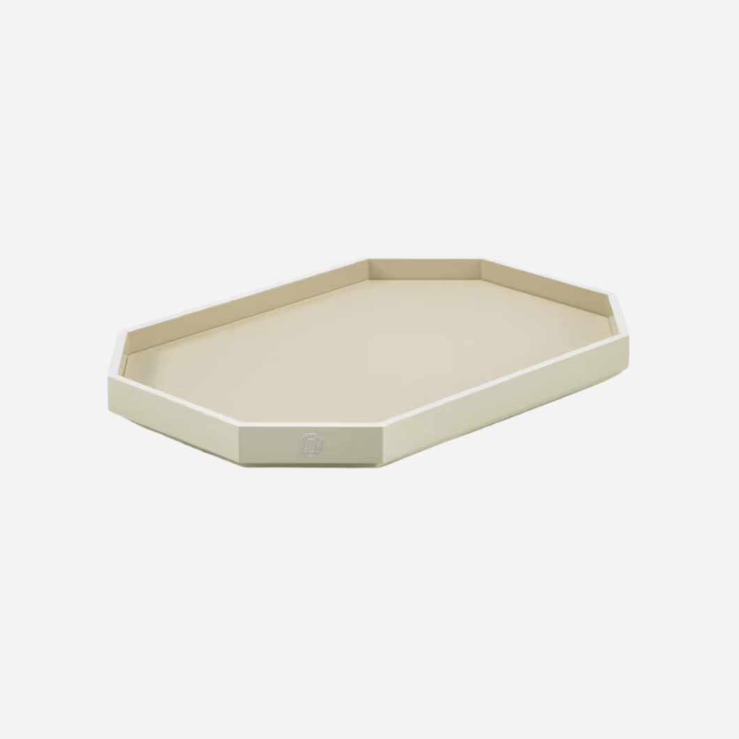 Octogone Ivory Lacquer Tray - Medium