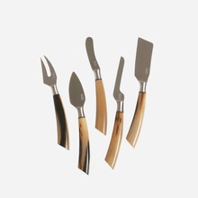 Load image into Gallery viewer, Set of Five Ox Horn Cheese Knives
