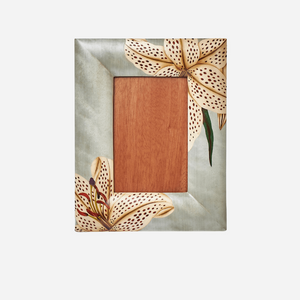 White Lily Marquetry Frame