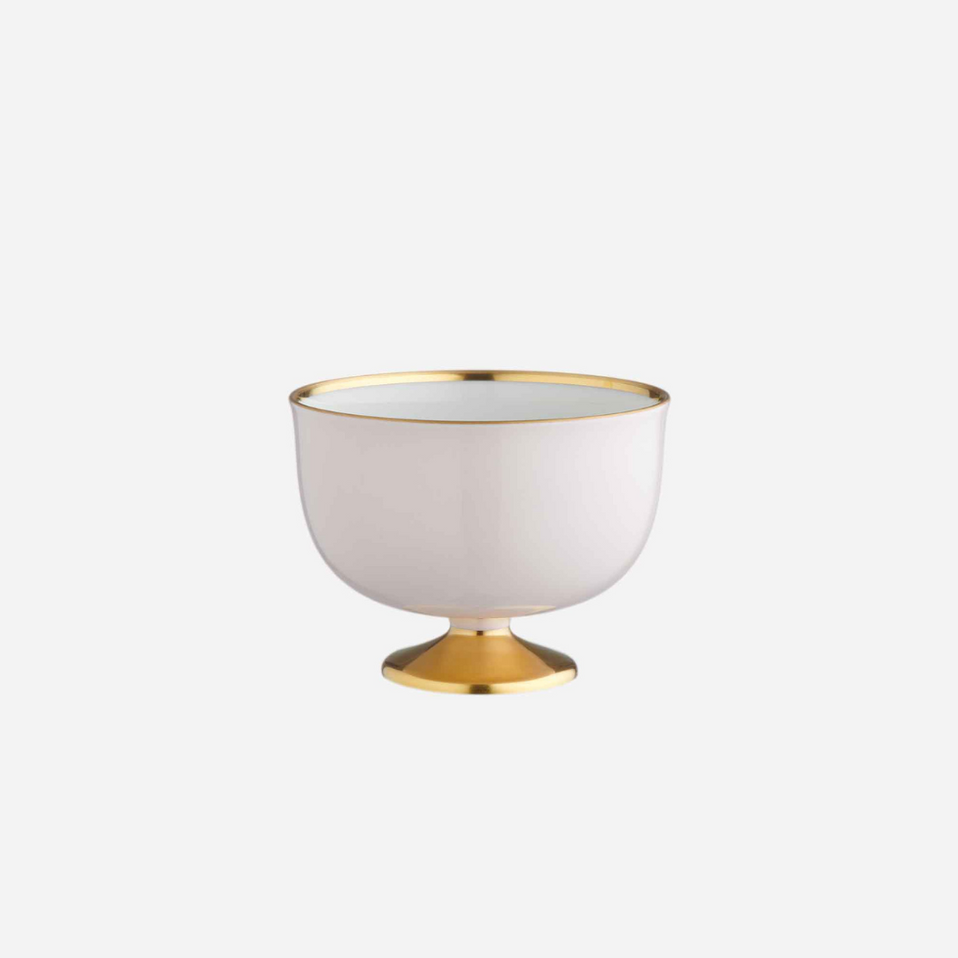 Schubert Gold Footed Soft Pink Dessert Bowl