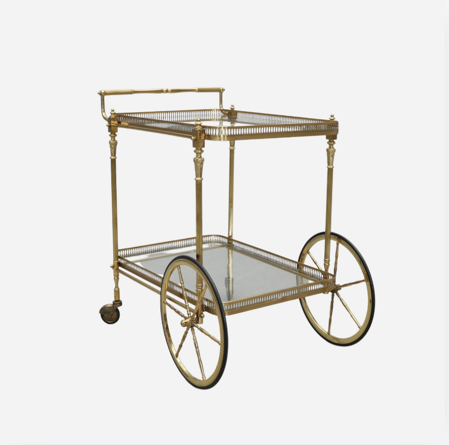 Antiques & Vintage An Antique Brass and Glass Trolley