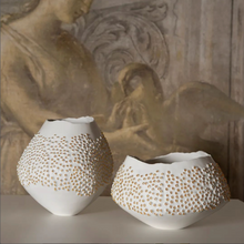 Load image into Gallery viewer, Porifera White and Gold Vase
