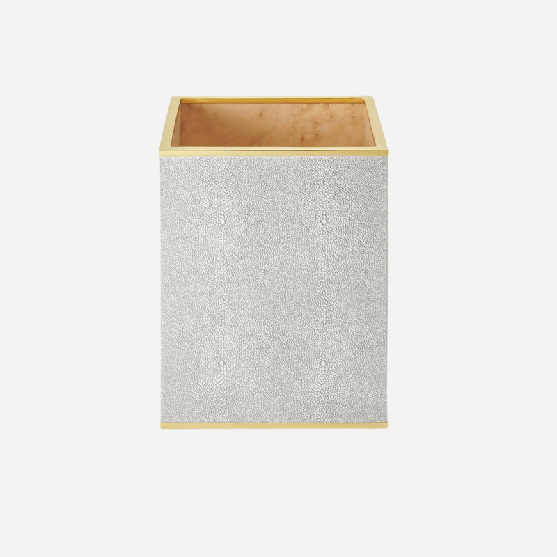 Aerin Classic Shagreen Waste Basket Dove