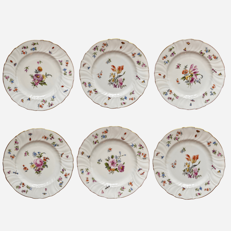 Antiques & Vintage Antique Floral Dessert Plate - Set of 6