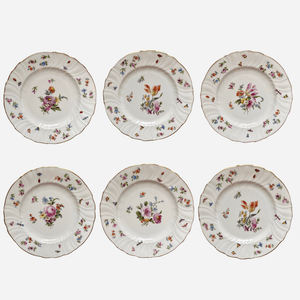 Antique Floral Dessert Plate - Set of 6