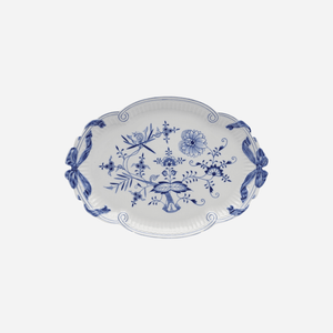 Antique Meissen Blue Onion Platter with Bows