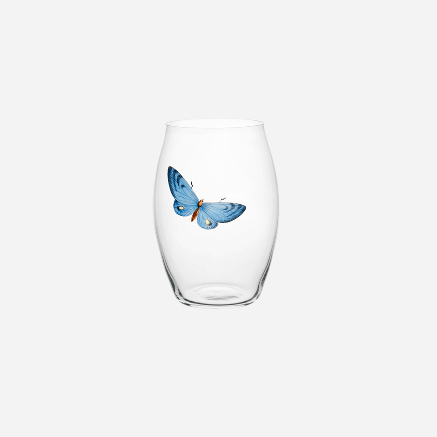 Lobmeyr Hand-Painted Butterfly Convex Tumbler - 1 Butterfly