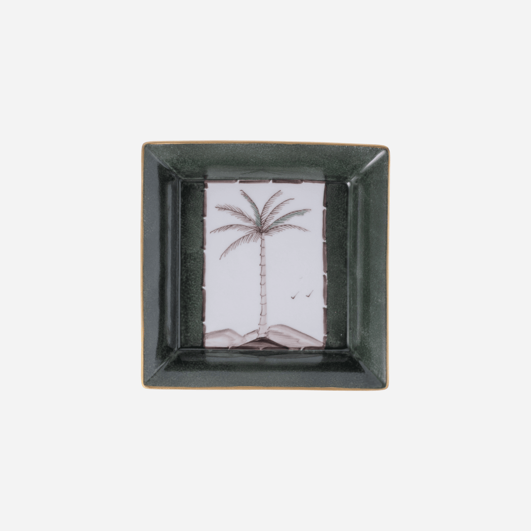 Palm Square Dish - Khaki Green