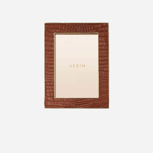 Classic Croc Leather Frame 5x7 - Chestnut