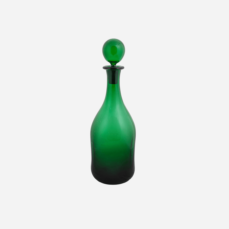 Antiques & Vintage Hand-Blown Green Glass Bottle