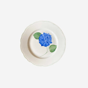 hortensia hand painted blue plate