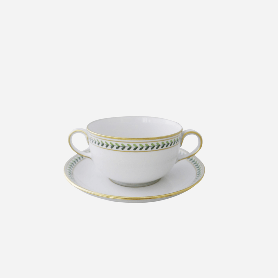 Augarten Wien 1718 Leafed Edge Consommé Cup & Saucer